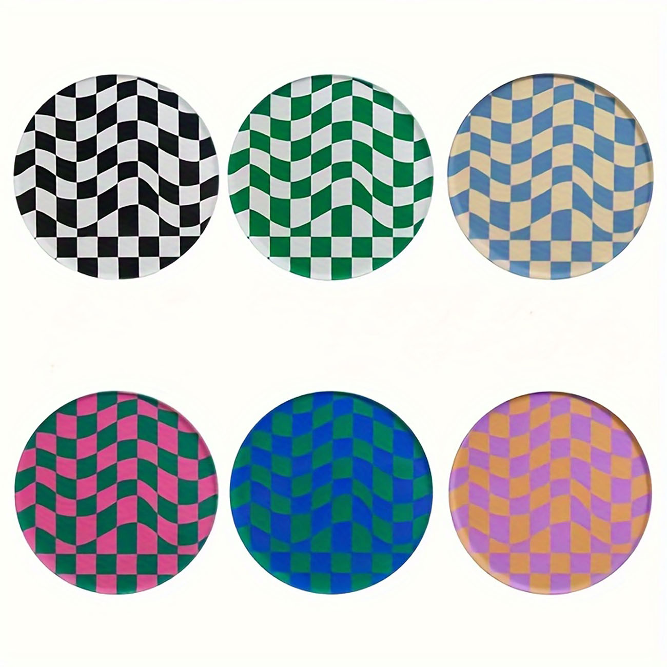 Marble Coaster Set - 6 pièces - Sous-verres en bois,