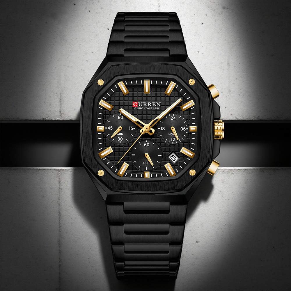 Luxury Watch Men - CURREN montre chronographe carrée de luxe