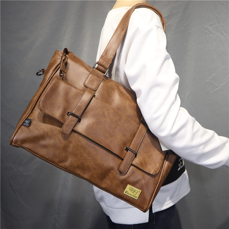 Leather Briefcase - Sac à bandoulière en cuir de